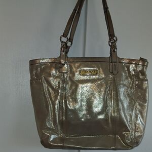 Coach Metallic Gold Tote Bag